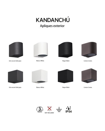 KANDANCHU * APLIQUE EXTERIOR 1L*GU10 NEGRO